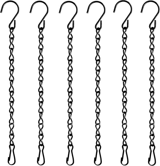 TAORISH 6 Pack 9.5 Inch Hanging Chain for Bird Feeders, Planters, Lanterns, Wind Chimes, Billboards, Chalkboards and Ornaments (Black)