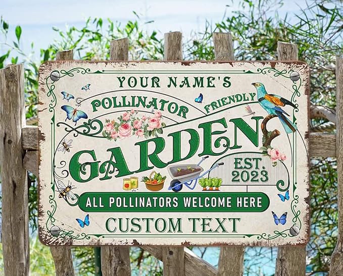 Custom Metal Signs with Name Made in USA Personalized Vintage Garden Sign Waterproof Vintage Decorative Metal Print for Wall Decor Customized Home Garden Ideas Gifts Artwork Prints for Yard Ourdoor