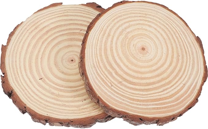 2Pcs Garden Stepping Stones Outdoor Decorative Wooden Log for Walkway Landscaping Patio Lawn
