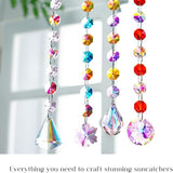 kanpura 164 Pcs DIY Suncatchers Kits Crystal Suncatcher Sun Catchers with Crystals Chandelier Prism Replacement Sun Catcher Beads for Windows Hanging