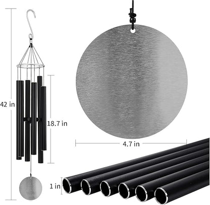 Wind Chimes for Outside Deep Tone, 42'' Large Wind Chimes Outdoor, Wind Chime Gifts for Mother's Day/Grandma (42''Black)