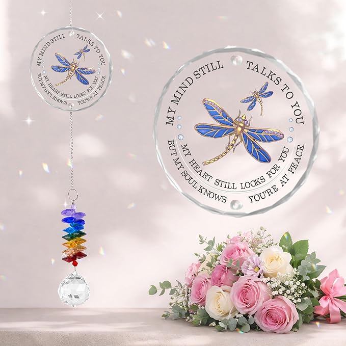 Memorial Suncatcher Ornament Sympathy Gift for Loss of Loved One - Crystal Rainbow Maker - Bereavement Keepsake - Hanging Crystal Decor - Loss of Family Friend Pet