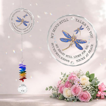 Memorial Suncatcher Ornament Sympathy Gift for Loss of Loved One - Crystal Rainbow Maker - Bereavement Keepsake - Hanging Crystal Decor - Loss of Family Friend Pet