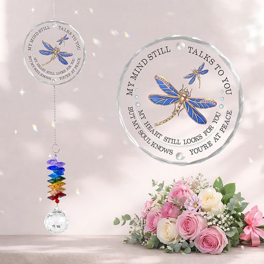 Memorial Suncatcher Ornament Sympathy Gift for Loss of Loved One - Crystal Rainbow Maker - Bereavement Keepsake - Hanging Crystal Decor - Loss of Family Friend Pet