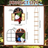 Thyle 4 Pieces Garden Gnomes Outdoor Tree Hugger Gnome Fairy Statue Elf Out the Door Resin Figurine Hanging Ladder Decoration Tree Faces Decor Outdoor for Patio Yard Lawn (Woodland Style)