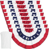 8 Piece USA Pleated Fan Banner Flag with Canvas Header and Brass Grommets for 4th of July, Memorial Day Indoor/Outdoor Decoration (1.5x3 Feet)