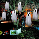 Bunny Chorus Halloween Decorations Outdoor Hanging Ghosts, 6Pcs Cute Hanging Light up Ghosts, Halloween Decorations for Home Patio Yard Lawn Tree Party Garden Porch Decor Indoor Outdoor