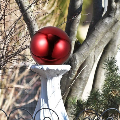 ARTIBETTER Stainless Steel Gazing Globe Mirror Ball 120mm Reflective Garden Sphere Outdoor Patio Decoration Polished Red Metal Sculpture