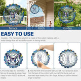 3D Butterfly Wind Spinners, 12 inch Stainless Steel Gradient Color Wind-Spinner, Outdoor Hanging Wind Sculpture for Garden Decor, Butterfly Gift for Women Girl Mother Wife Grandma(12inch)