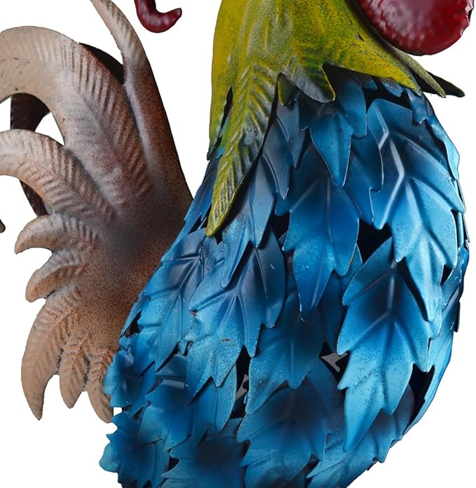Metal Rooster Statues Vintage Outdoor Garden Decor for Patio Lawn Backyard
