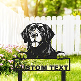 Custom Dog Metal Garden Sign with Stakes, Personalized Golden Retriever Garden Name Sign Yard Art Patio Decorations, Customized Golden Retriever Dog House Decorative Signs Lawn Yard Stake