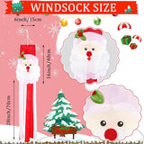 NOVWANG Santa Claus Windsock, 40 Inch 3D Winter Windsocks Outdoor Hanging Flag with Adjustable Hook Christmas Festival Party Decorations for Garden Porch Yard Patio Lawn