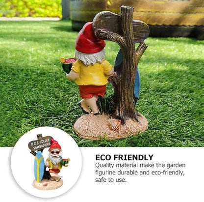 Garden Gnomes Outdoor Funny Statue - It's 5 O'Clock Somewhere Resin Decor, Weather-Resistant Humor Gift for Lawn, Patio, Yard, Indoor & Outdoor Use (5 O'Clock)