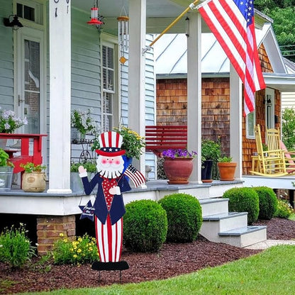 hogardeck 4th of July Decorations Outdoor, Uncle Sam Patriotic Decorative Garden Stakes for Fourth of July Decorations, Memorial Day Metal Yart Art for Outside Porch Patio Lawn Decor
