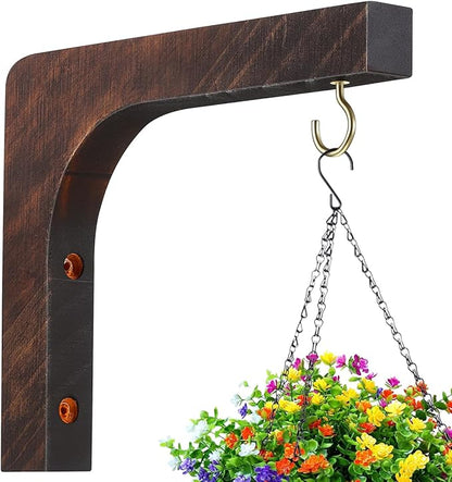 Abaodam Wooden Wall Mounted Hanging Plant Hanger Wall Hooks for Flower Bracket Planter Wind Chimes Patio Decor
