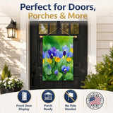 Caroline's Treasures Illinois Violet in Watercolor House Flag Large Porch Sleeve Pole Decorative Outside Yard Banner Artwork Wall Hanging, Polyester, House Size, Multicolor