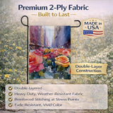 Caroline's Treasures New York Roses in Watercolor Garden Flag Mailbox Flag Decorative Yard Flag Banner Outside Patio Artwork Yard Flower Beds, Garden Size, Multicolor