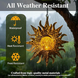 Solar Lights Outdoor Garden Decor Hanging Lanterns Decoration Metal Sunflower Gifts Waterproof for Yard Clearance Front Porch Lawn Driveway Patio Backyard Pathway Gardening Gift