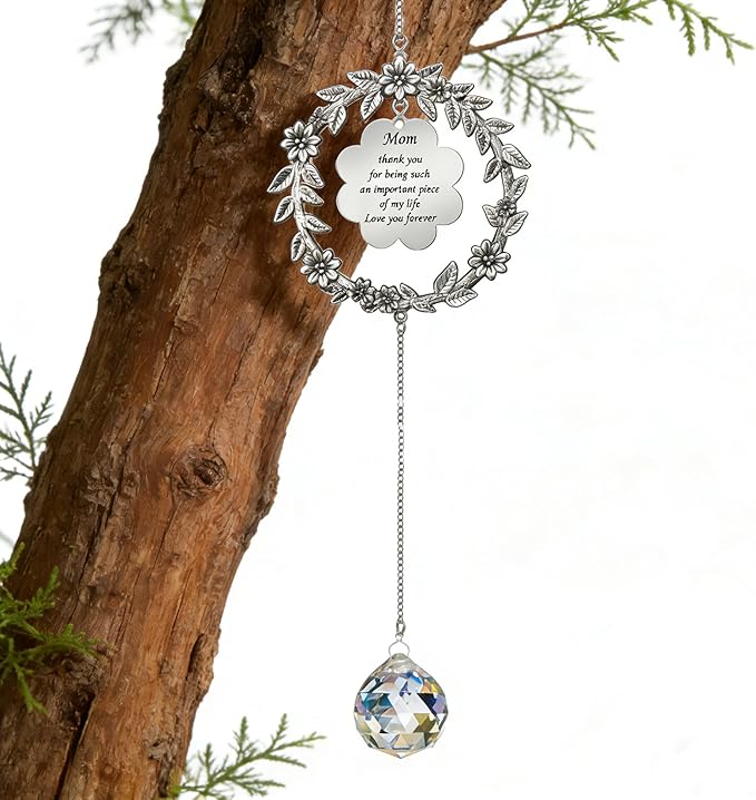Thank You Gifts for Mom,Suncatcher Birthday from Daughter Son, Sun Catcher Gifts for Christmas Birthday Mothers Day Thanksgiving (Mom)