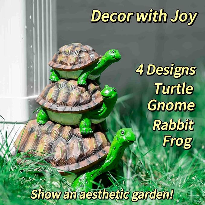 Decorative Downspout Extension, Cute Turtle Gutter Diverter & Splash Block, Garden Statue Fits 3x4 Gutter Downspout, Prevents Mud & Puddles During the Spring, Garden Decoration for Summer.