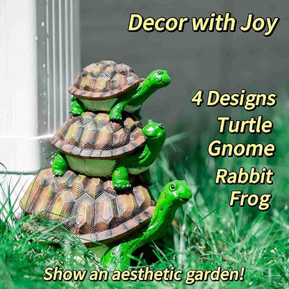 Decorative Downspout Extension, Cute Turtle Gutter Diverter & Splash Block, Garden Statue Fits 3x4 Gutter Downspout, Prevents Mud & Puddles During the Spring, Garden Decoration for Summer.