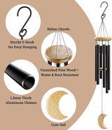Wind Chimes for Outside - 32" Aluminum & Pine Wood Relaxing Windchimes Outdoors Unique - Large Wind Chime - Memorial Wind Chimes for Loss of Loved One - Memorial Windchimes in Memory of A Loved One