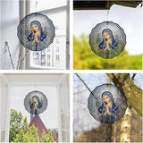 Virgin Mary Prayer Wind Spinner, Metal Wind Spinners Outdoor Indoor, Religious Virgin Mary Hanging Garden Decor for Outside, Stainless Wind Spinners for Yard and Garden 10 inch 3D (25.76X25 CM)
