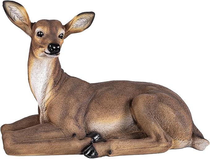 Outdoor Large-Sized Deer Garden Statue, Decorative Sculpture 21 inches Indoor/Outdoor Garden Decoy Animal Statue Forest Fawn Sculpture