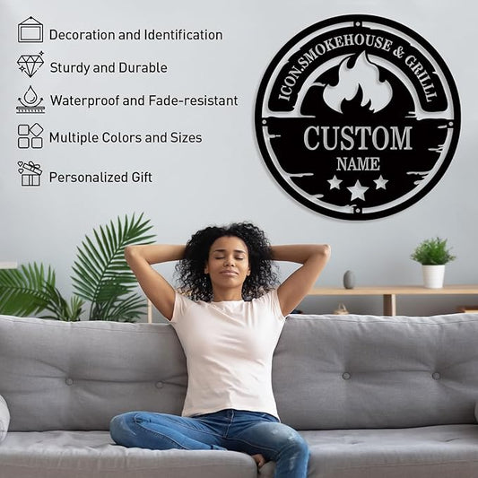 Personalized Camping Signs | Custom Metal Signs | Fire Pit Sign | Outdoor Campfire Signs | Family Sign Metal Wall Art | Last Name Sign | Cabin Sign | Fireplace Sign | Home Decor | Personalized Gifts