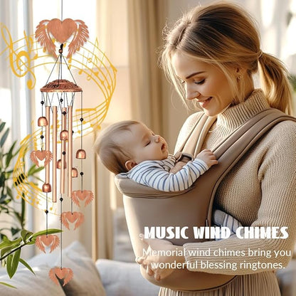 INFUNLY Outdoors Wind Chimes Love Wing Music Wind Chimes Large Aluminium Memorial Wind Chime Inspirational Gift for Women Garden Patio Home Decor