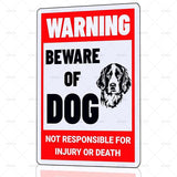 Beware of Dog Sign English Springer Metal Sign Warning Beware of Dog Signs for Fence Outdoor Farm Garden Gate Home Yard Decor 12x16 Inch