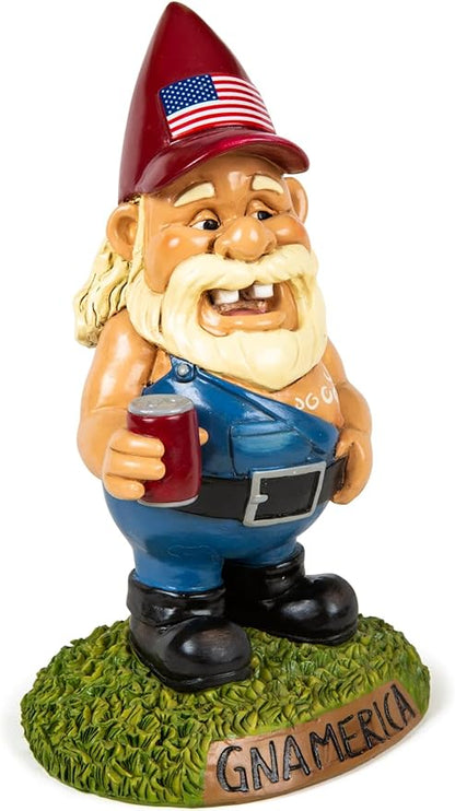 BigMouth Inc Gnamerica Garden Gnome Statue, Outdoor Lawn & Yard Figurine Sculpture Decorations for America Lovers, Funny Political Gag Gift