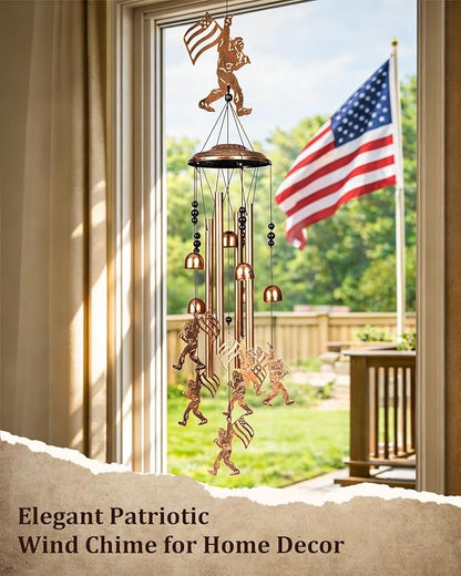 Bigfoot Wind Chimes for Outside Decor, Big Foot Sasquatch Birthday Gifts for Women Mom Sister, 34 Inch Aluminum Windchimes Outdoor for 4th of July Independence Day Decoration