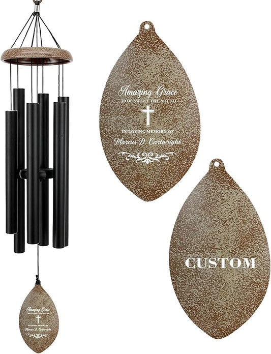 ASTARIN Personalized Name 35" Memorial Wind Chimes, Metal Sympathy Gifts for Loss of Mother Father Loved One, Bereavement Wind Chime in Memory Gift, Decor Outdoor Garden Patio, Produced in USA