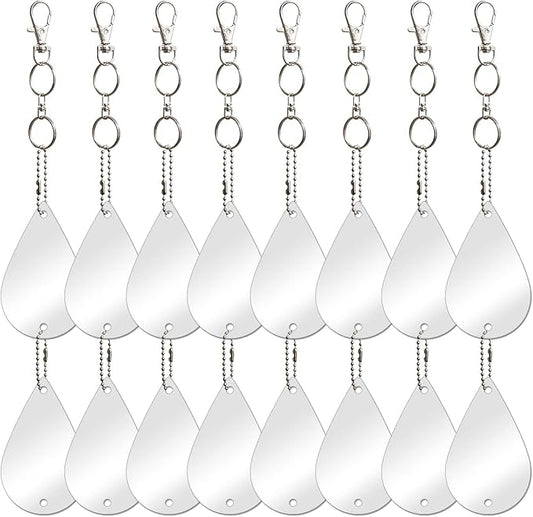 Keep Birds Away Mirror Disc, Hanging Reflectors to Scare Birds Away from Your House and Garden, 16 Drop Shape Discs