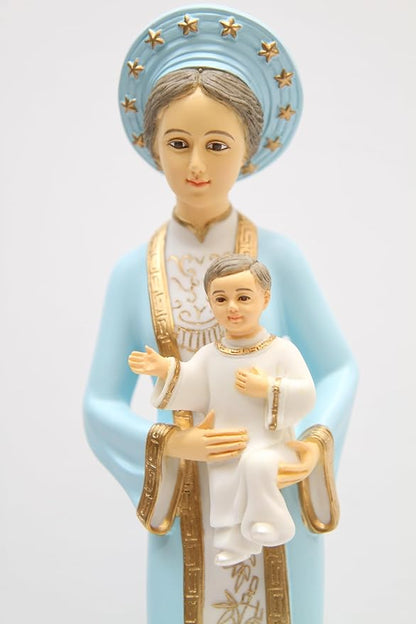 Vittoria Collection 16 Inch Our Lady of La Vang Statue Indoor Outdoor Made in Italy