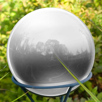 uxcell Gazing Ball 4 Inch 100mm Reflective Sphere Polished Hollow Ball, Stainless Steel Gazing Globe Mirror Ball for Home Garden Outdoor Decoration, Bright White