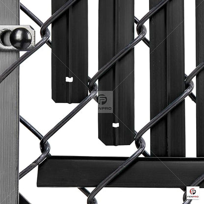 Chain Link Fence Privacy Blade Slates with Bottom Lock 4x10 Ft Black for Gardening, Privacy, Outdoor Wall, Balcony, Patio, Yard, Safety Fence Screen Cover for Dog, Cat, Pet Hedge Slats