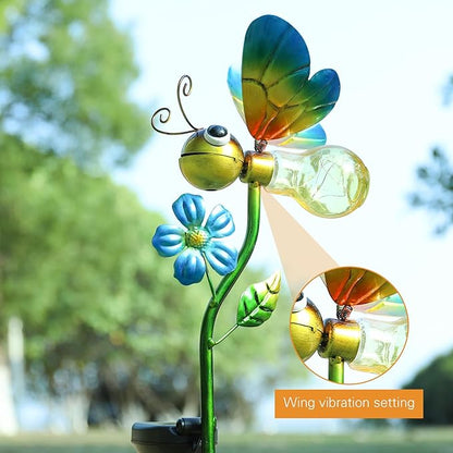 Bshine Solar Bee Outdoor Garden Decorative Lights, Waterproof Metal Stake Solar LED Lights Garden Decor Backyard, Pathway, Path, Lawn Ornaments for Woman Mom, Valentine's Day Outdoor Decor