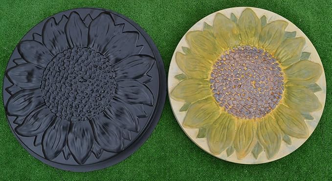 Sunflower Plastic Mold Stepping Stone Garden Path Concrete Plaster #S18