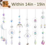 6Pieces Crystal Suncatchers for Window Hanging Sun Catcher with Chain Rainbow Maker Crystal Prisms Decor for Home Garden Party Wedding Ornament Gift Mother Daughter