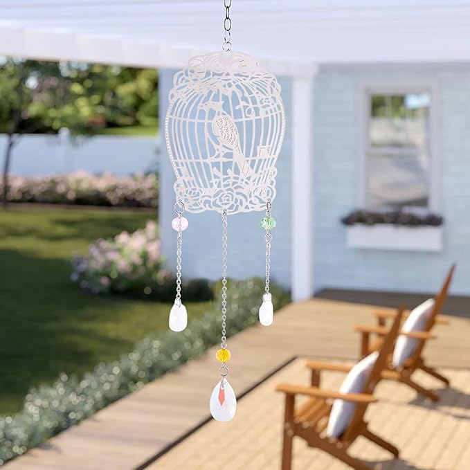 16Pcs Metal Replacement Wind Catcher, Beadthoven Wind Chime Parts Stainless Steel Bird Butterfly Sea Turtle Cow Bee Animal Shaped Flat Metal Embellishments for Wind Bells Memorial Sympathy Wind Chimes