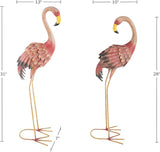 Pure Garden Flamingo Garden Statues Set of 2-28 and 31-Inch-Tall Pink Flamingos for Yard or Lawn Decor - Outdoor Garden Decor for Outside - Lawn Ornaments and Statues for Patio, Pond, or Backyard