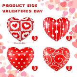 12 Pcs 12 Inch Valentine's Day Inflatable Heart Outdoor Decorations Large Valentine Heart Inflatable Hanging Ornaments PVC Love Outdoor Yard Decor for Wedding Anniversary