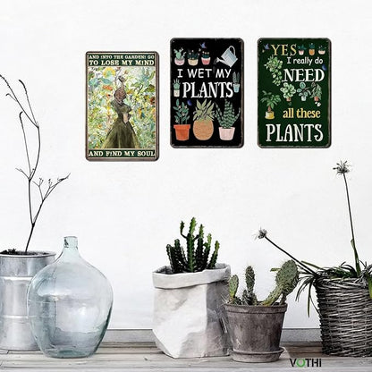Funny Garden Signs My Plants Poster Metal Sign for Farmhouse Home Kitchen Gardening Wall Decor 8x12 In