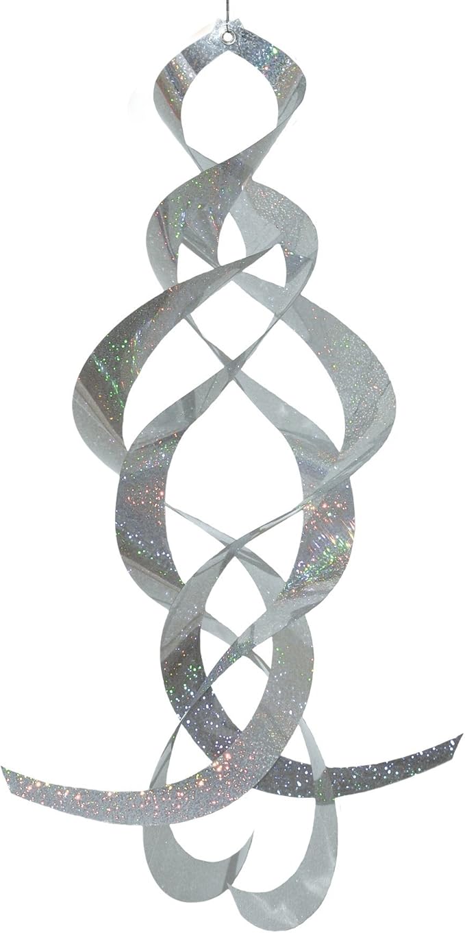 In the Breeze Mylar Spinner Silver Sparkle Spin Quartet — 32" Long