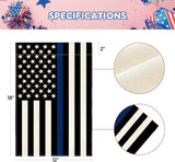 AVOIN colorlife Thin Blue Line Garden Flag 12x18 Inch Double Sided, American Stars and Stripes Police Officers Solidarity Yard Outdoor Decoration
