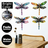 Set of 4 Colorful Dragonfly Metal Sign Art Decor,4Pcs Dragonflies Silhouette Wall Hanging Gifts for Birthday Housewarming,Dragonfly Ornament Decorate for Fence Garden Yard Patio Farmhouse Ranch