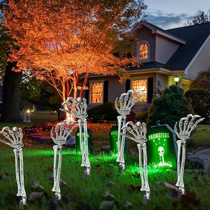 AISENO 8PC Realistic Skeleton Arm Stakes Halloween Decorations for Lawn Stakes Garden Groundbreaker Halloween Skeleton Decoration