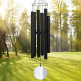 ASTARIN Large Wind Chimes Outdoor Deep Tone,45 Inch Sympathy Wind Chimes for Outside with 6 Tubes Tuned Relaxing Melody,Memorial Wind Chimes Large for Mom,Garden Decor,Black